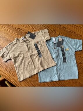 4t Modern Moments organic cotton Kids Short Sleeve Henley Top bundle of 2